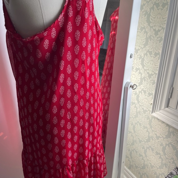 Old Navy Red Printed Spaghetti Strap Dress size L - Picture 5 of 9